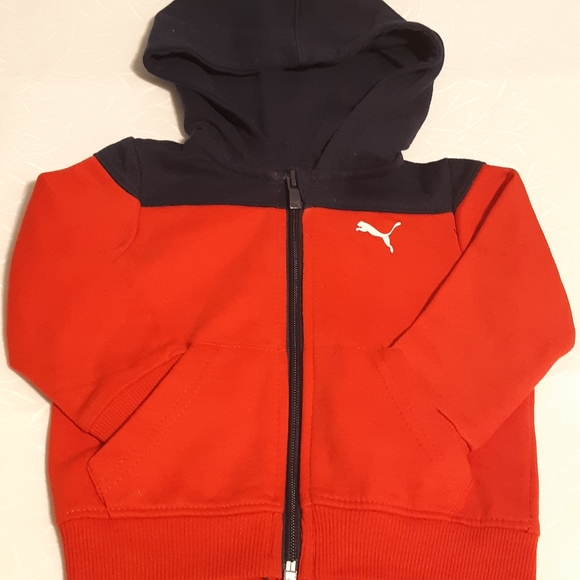 Boys Puma Pullover Hoodie Sweater Size 6-9M Long Sleeves/ Red And Black Color, - Picture 10 of 10